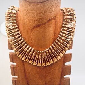 Vintage Gold Tone Arrow Bib Necklace